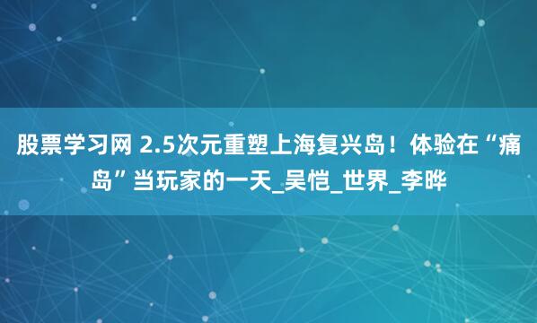 股票学习网 2.5次元重塑上海复兴岛！体验在“痛岛”当玩家的一天_吴恺_世界_李晔